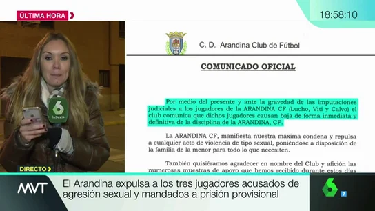 La Arandina expulsa a los tres jugadores acusados de un delito de abuso sexual La Arandina expulsa a los tres jugadores acusados de un delito de abuso sexual