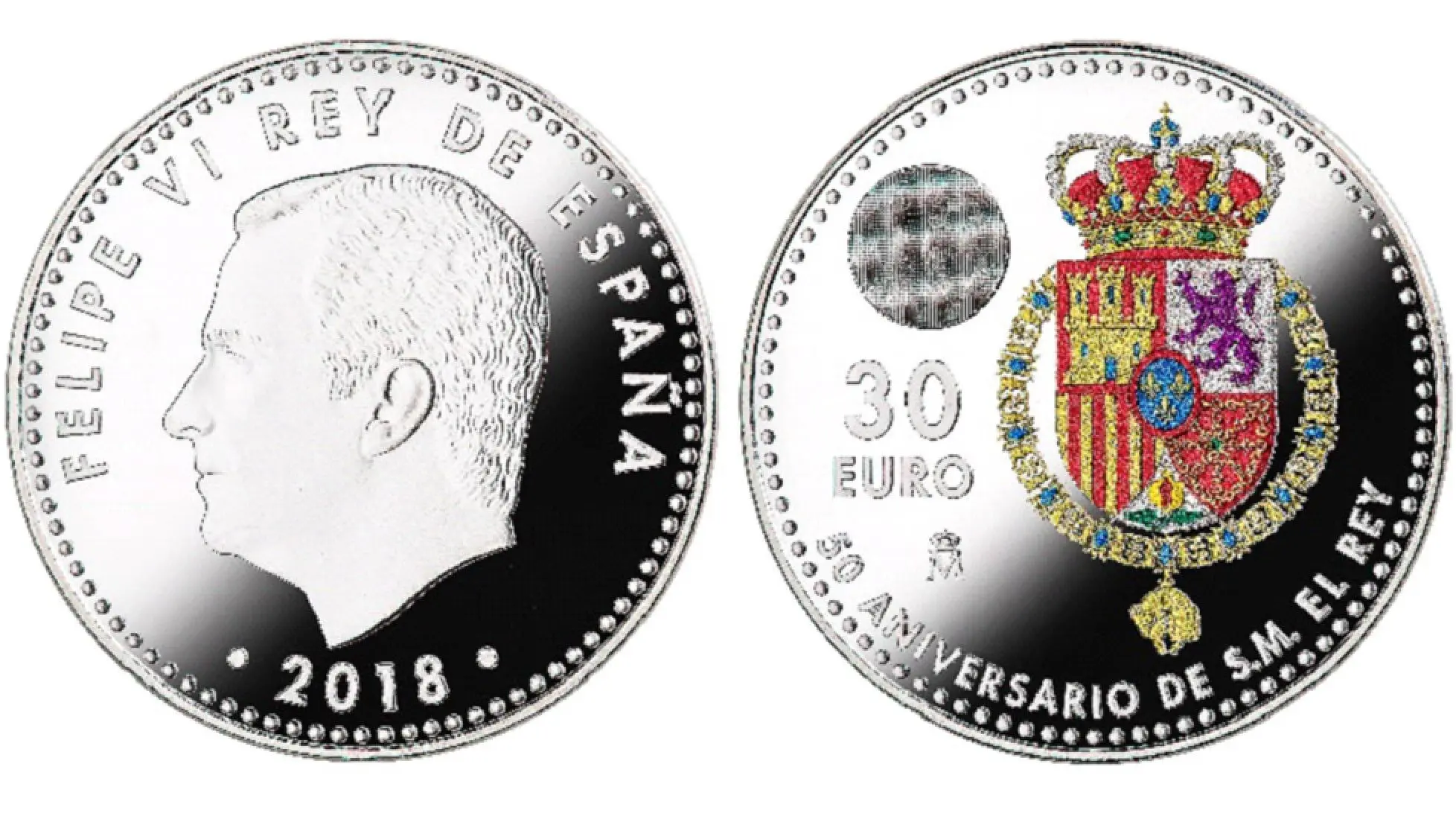 Moneda para conmemorar el aniversario del rey Felipe VI