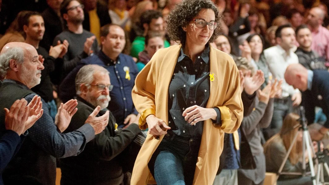 Marta Rovira durante un acto electoral en Girona