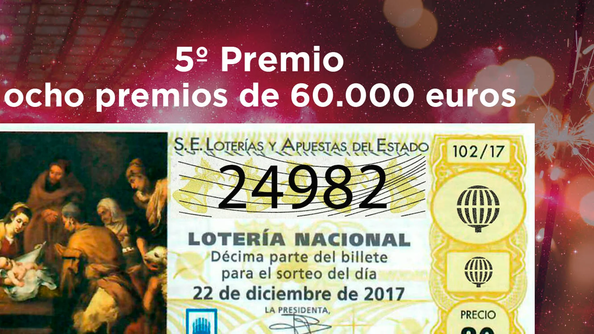 24982, séptimo quinto premio de la Lotería de Navidad
