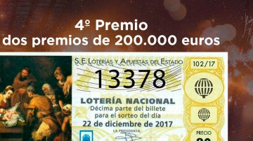 13378, cuarto premio de la Lotería