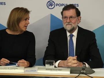 Rajoy y Cospedal en el comité del Partido Popular