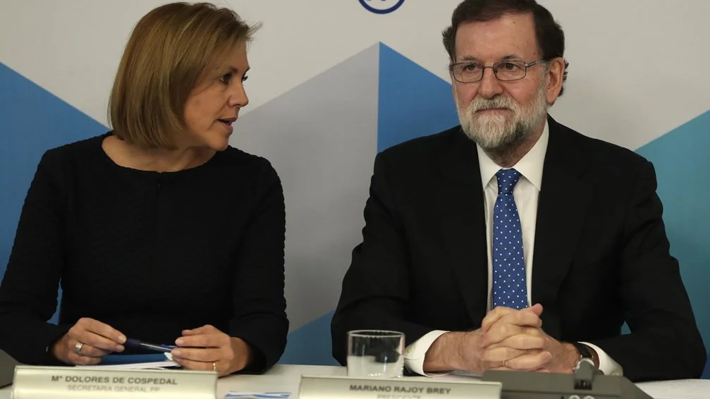 Rajoy y Cospedal en el comité del Partido Popular