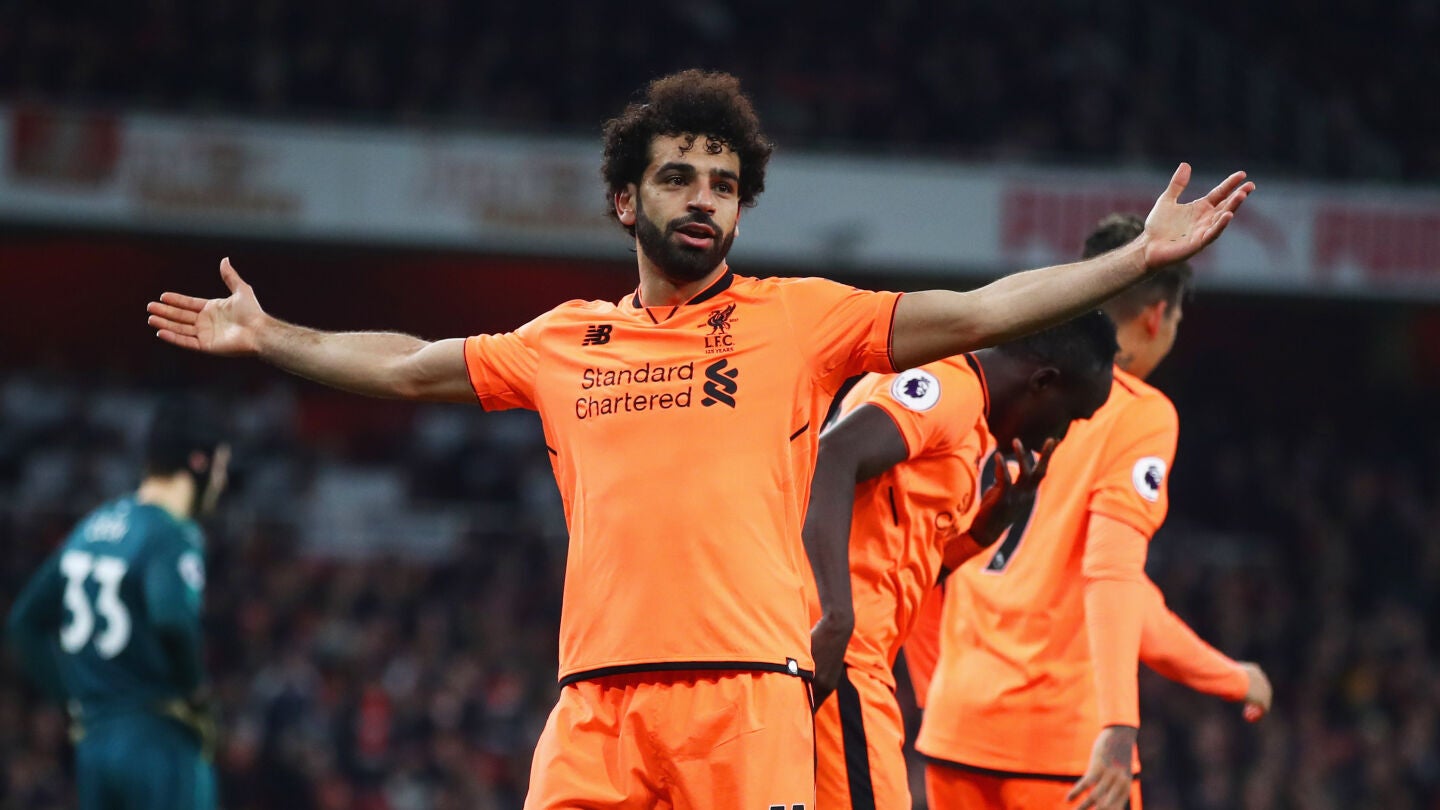 Mohamed Salah celebra uno de sus goles con el Liverpool