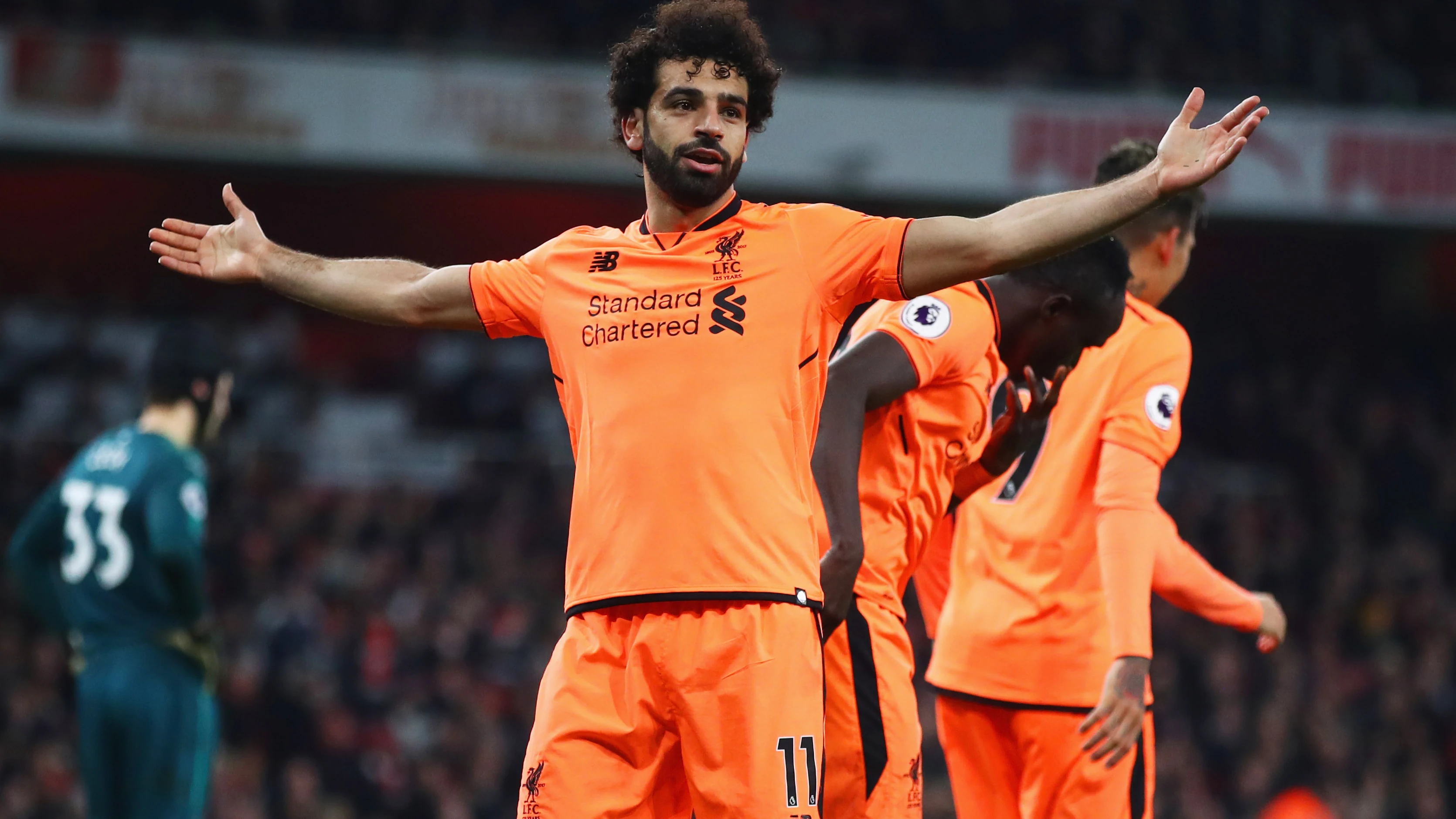 Mohamed Salah celebra uno de sus goles con el Liverpool