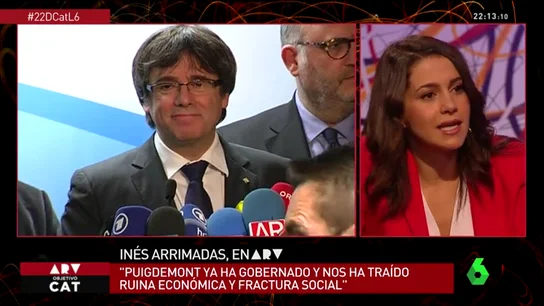 El mensaje de Arrimadas a los independentistas: "Les prometieron una república que no existe, yo no les mentiré" El mensaje de Arrimadas a los independentistas: "Les prometieron una república que no existe, yo no les mentiré"