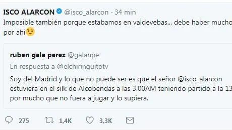 Respuesta de Isco a un tuitero Respuesta de Isco a un tuitero