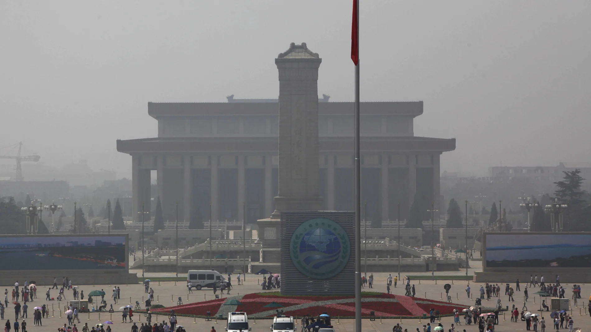 Vista general de la plaza de Tiananmen en un aniversario de los hechos de 1989