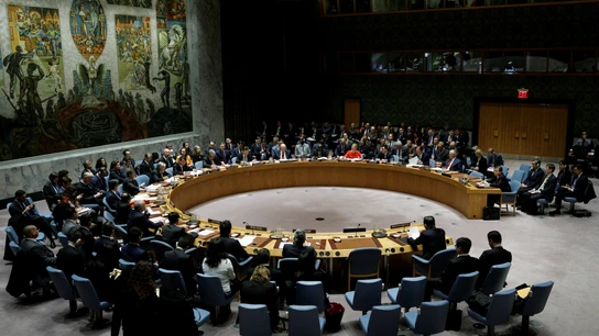 El Consejo de la Naciones Unidas, durante la reunión para tratar el asunto del armamento nuclear en Corea del Norte El Consejo de la Naciones Unidas, durante la reunión para tratar el asunto del armamento nuclear en Corea del Norte