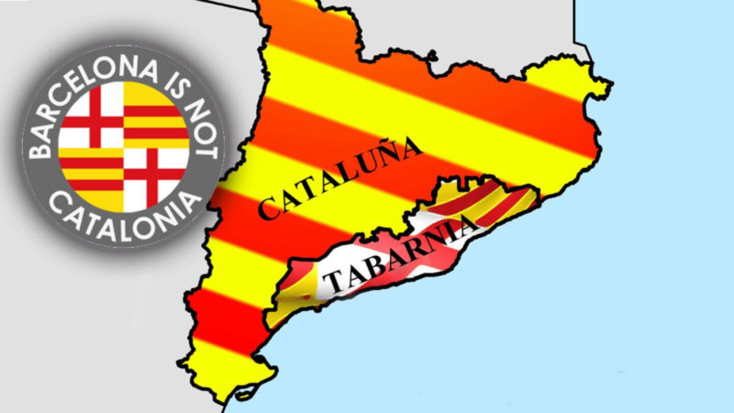 Mapa de Tabarnia, la propuesta geogr&aacute;fica de 'Barcelona is not Catalonia'