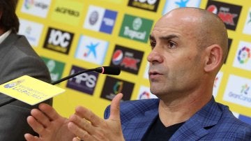 Paco Jémez, durante su presentación con Las Palmas