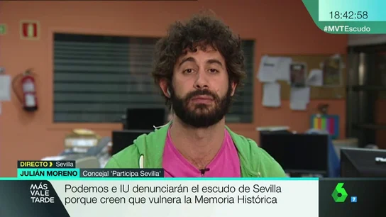 Julián Moreno, concejal de 'Participa Sevilla': "Ese escudo está invisibilizando a las mujeres" Julián Moreno, concejal de 'Participa Sevilla': "Ese escudo está invisibilizando a las mujeres"