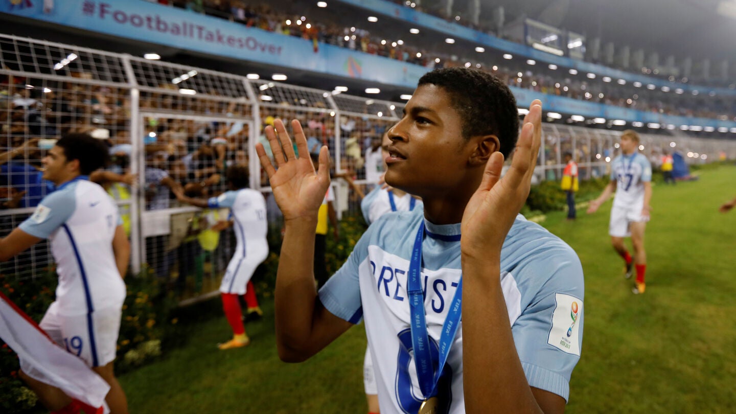 Rhian Brewster, tras ganar a Espa&ntilde;a en el Mundial sub-17