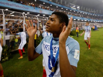 Rhian Brewster, tras ganar a España en el Mundial sub-17 Rhian Brewster, tras ganar a España en el Mundial sub-17