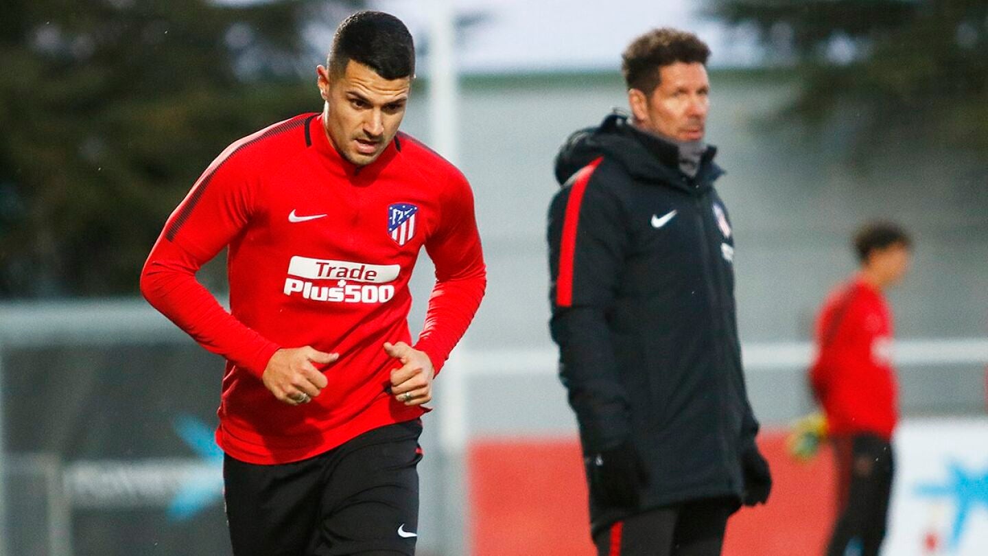 Vitolo, entrenando con el Atl&eacute;tico de Madrid