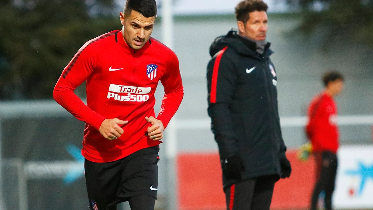 Vitolo, entrenando con el Atlético de Madrid Vitolo, entrenando con el Atlético de Madrid