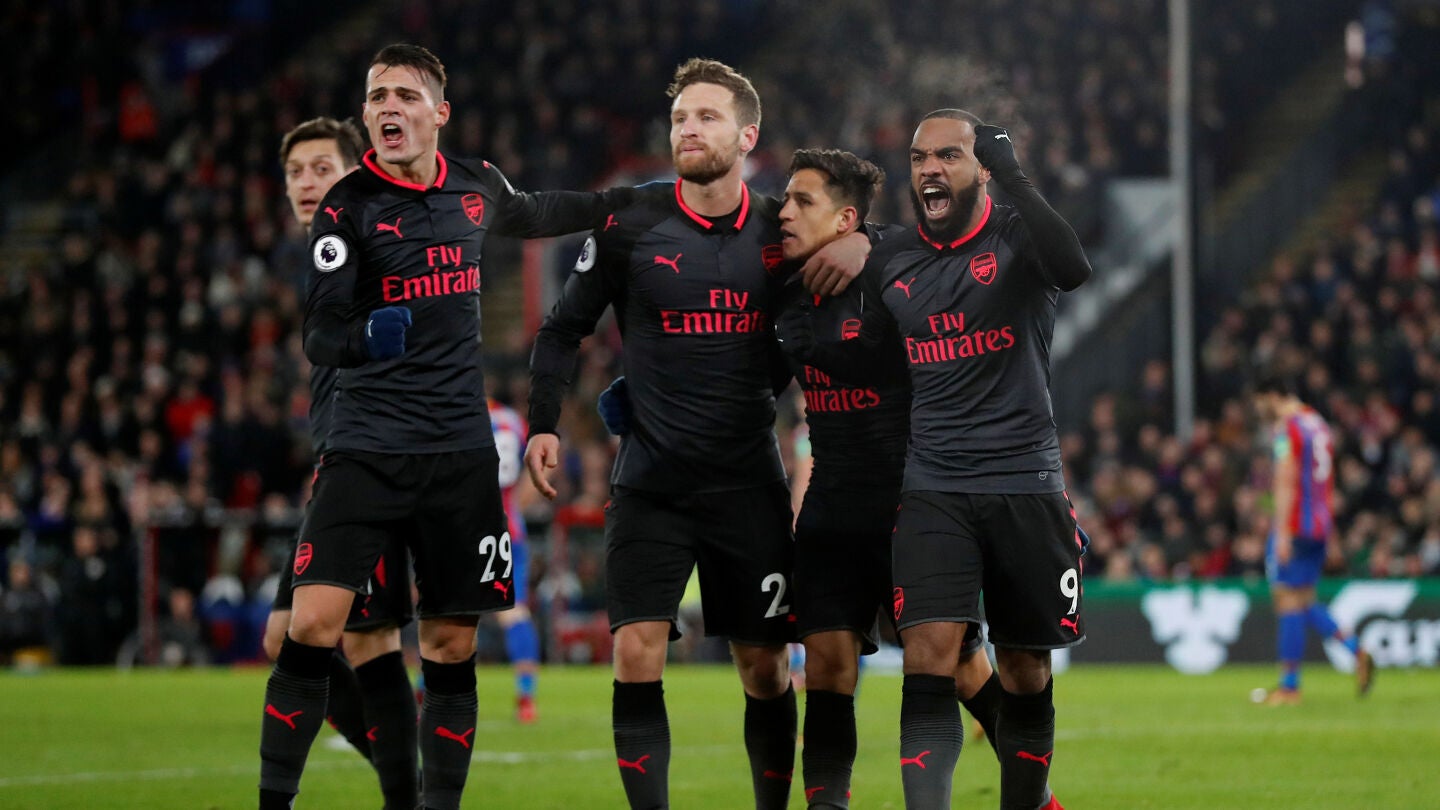 El Arsenal celebrando el gol