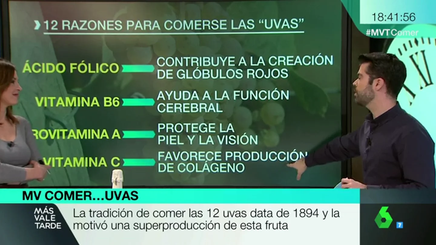 Controla el ritmo cardíaco, previene la anemia... Las 12 razones para comer la uva española todas las noches del año Controla el ritmo cardíaco, previene la anemia... Las 12 razones para comer la uva española todas las noches del año