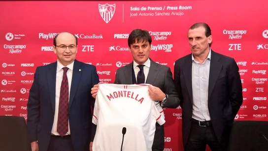 Montella, junto a José Castro y Óscar Arias Montella, junto a José Castro y Óscar Arias