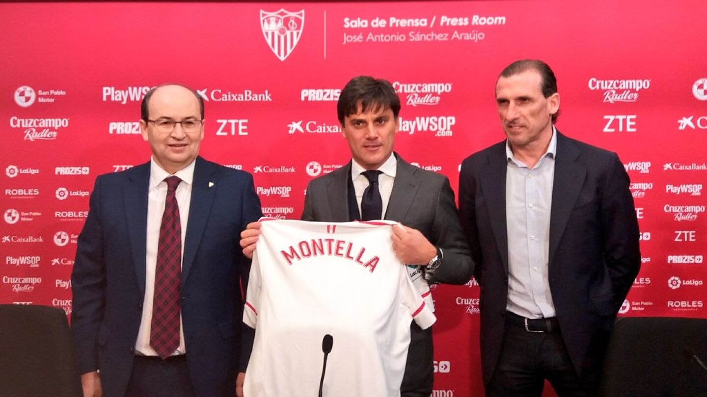 Montella, junto a Jos&eacute; Castro y &Oacute;scar Arias