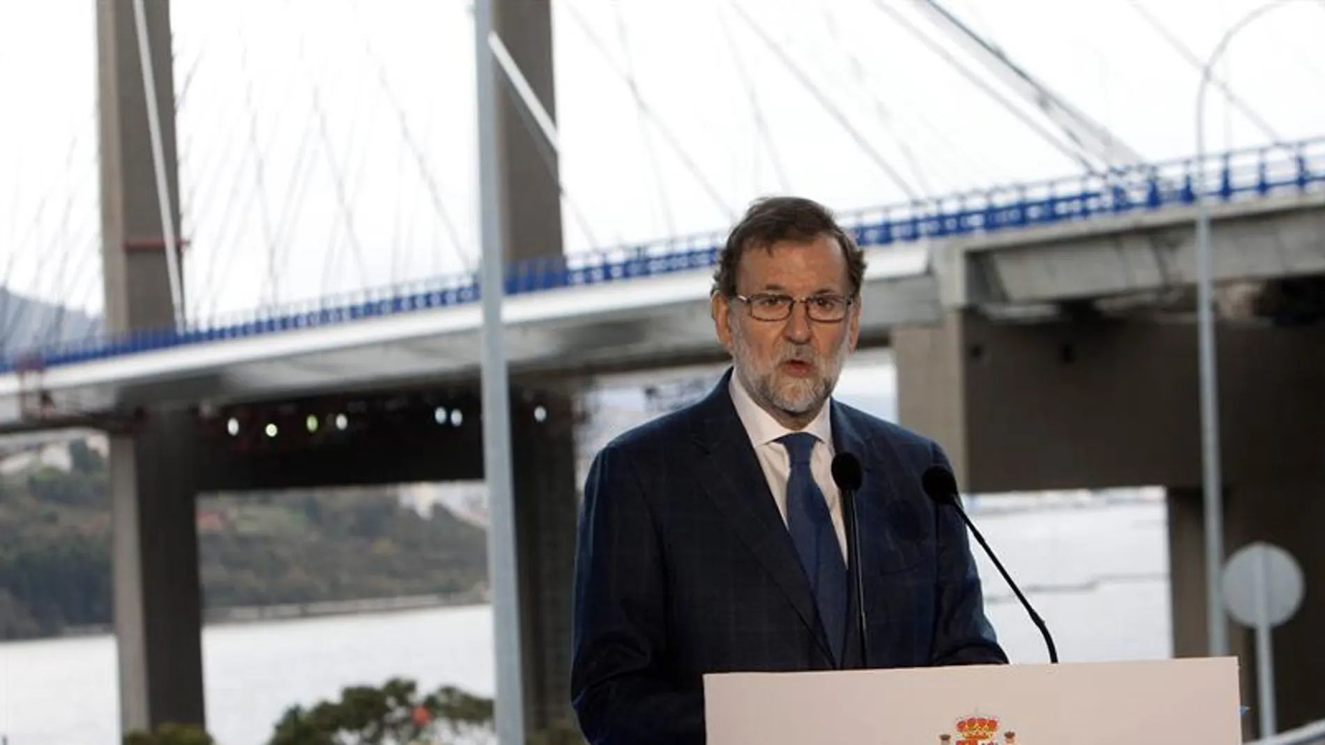 El presidente del Gobierno, Mariano Rajoy, en su último acto público en 2017