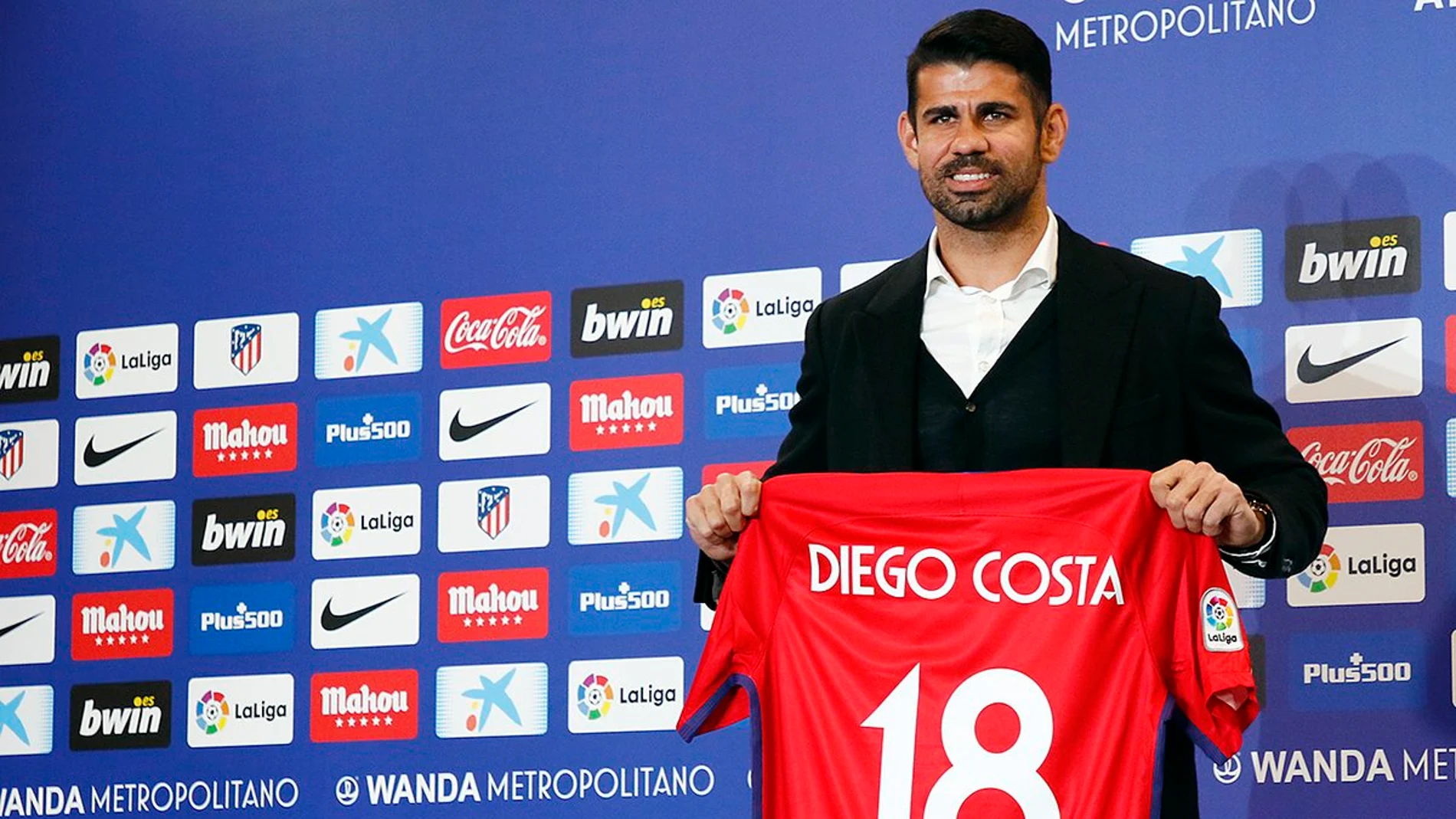 Diego Costa, con la camiseta del Atlético
