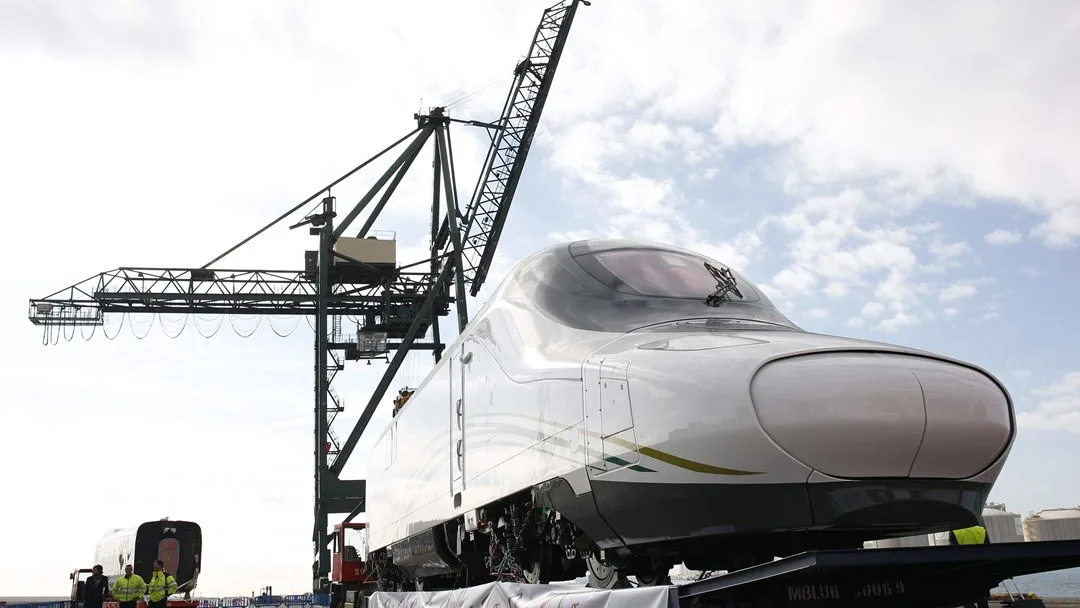 Un tren AVE Talgo fabricado para Arabia Saudí, conocido como el "AVE de los peregrinos",