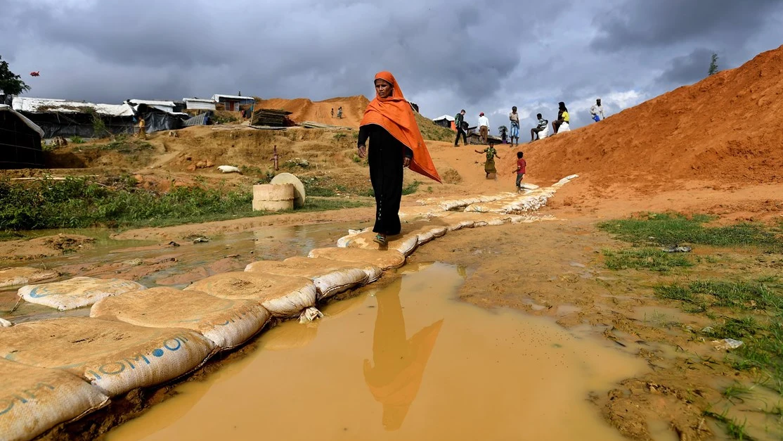 Rohingyas en un campo de refugiados de Bangladesh