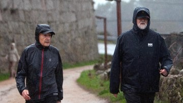 Mariano Rajoy durante su habitual recorrido por la ruta de la Pedra de Auga