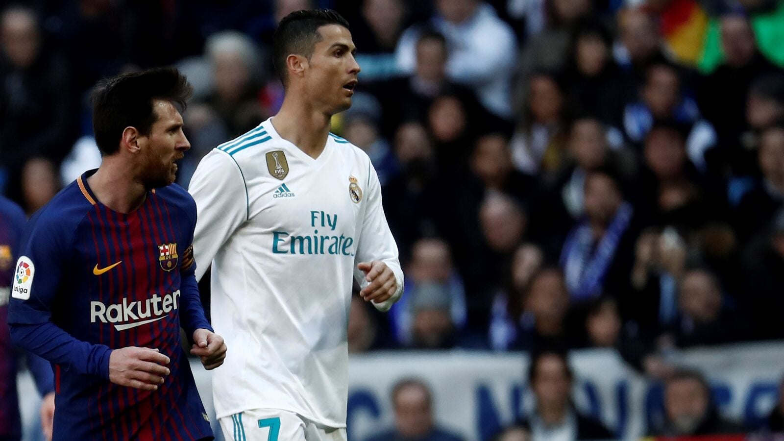 Messi y Cristiano Ronaldo, durante el Cl&aacute;sico