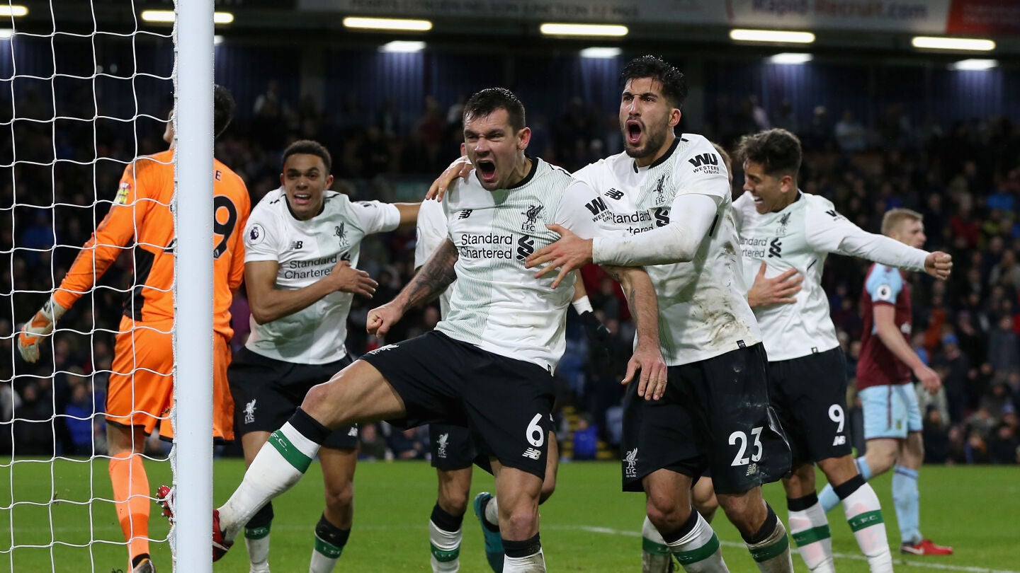 Klavan celebra su gol contra el Burnley
