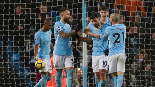 Agüero celebra su gol ante el Watford Agüero celebra su gol ante el Watford