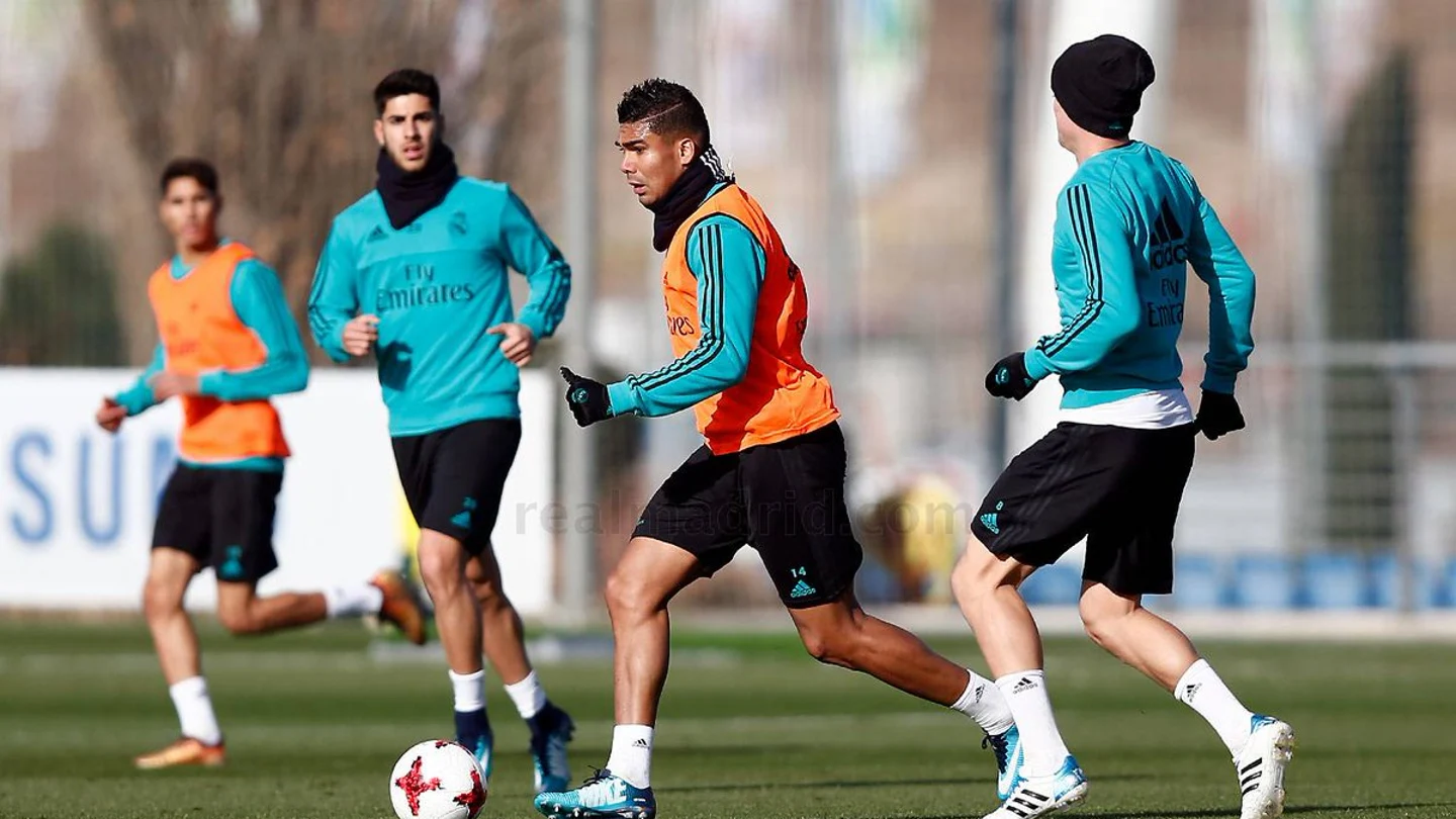 Casemiro durante el entrenamiento del Real Madrid Casemiro durante el entrenamiento del Real Madrid