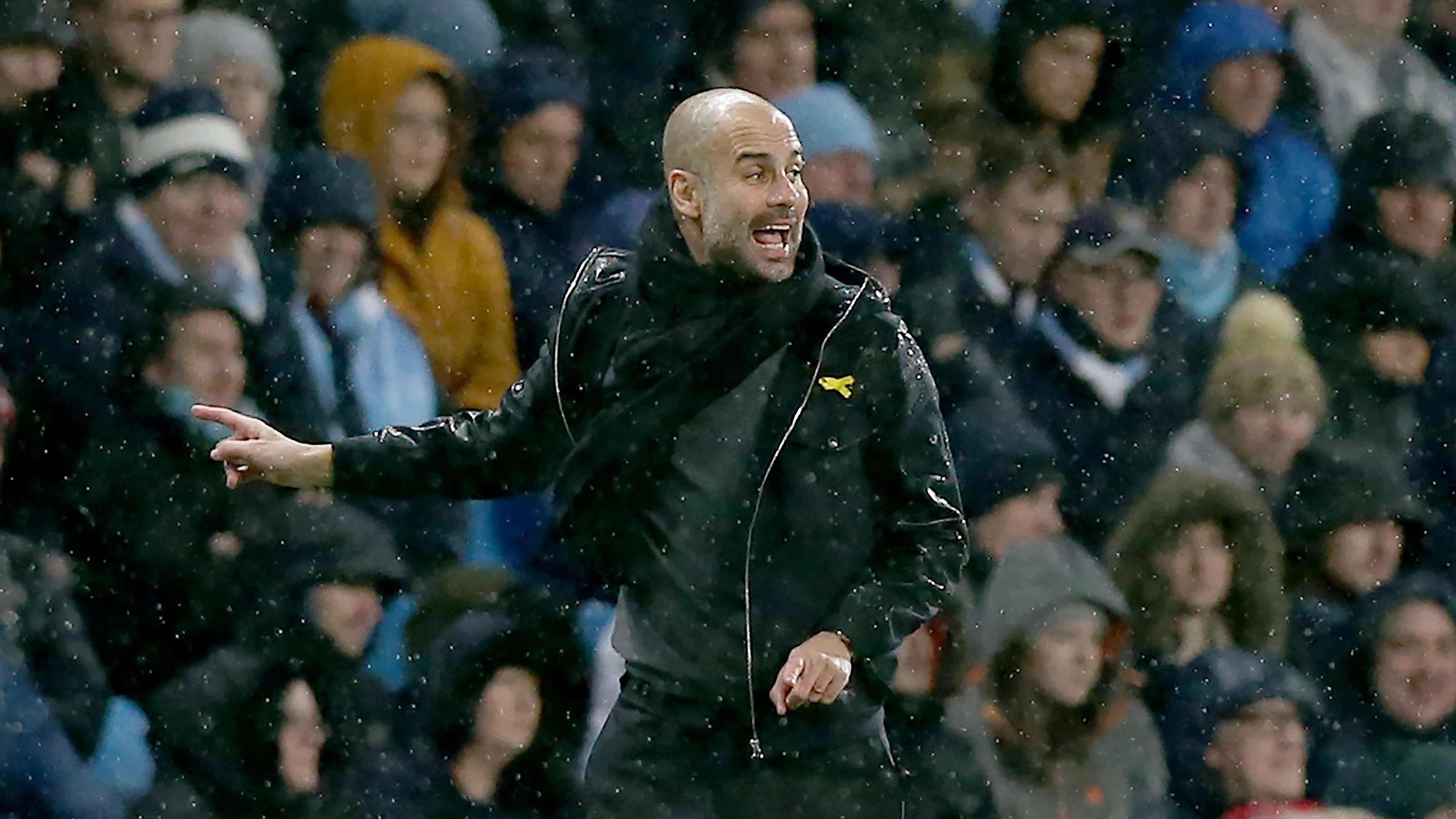 Pep Guardiola durante un partido de la Premier