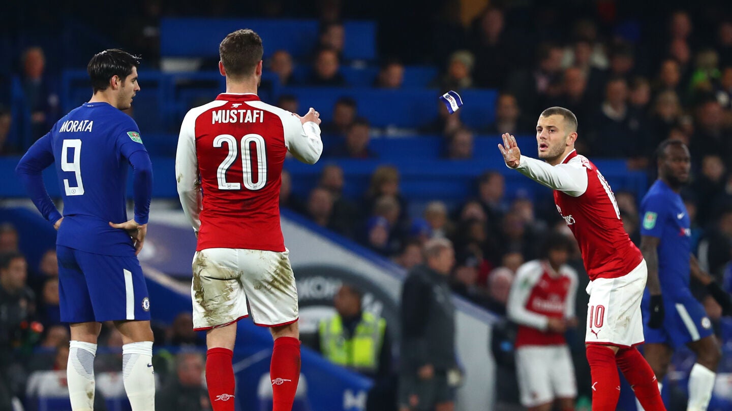 Un acci&oacute;n durante el Chelsea - Arsenal de la Copa de la Liga