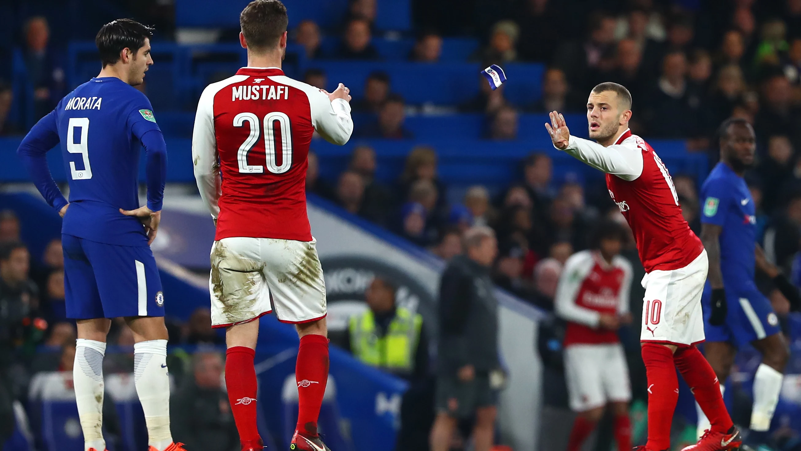 Un acción durante el Chelsea - Arsenal de la Copa de la Liga