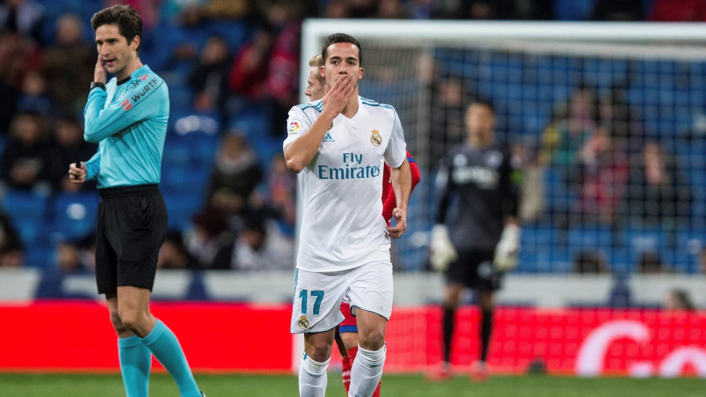 Lucas Vázquez celebra un gol ante el Numancia Lucas Vázquez celebra un gol ante el Numancia