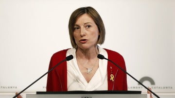 Carme Forcadell, en rueda de prensa