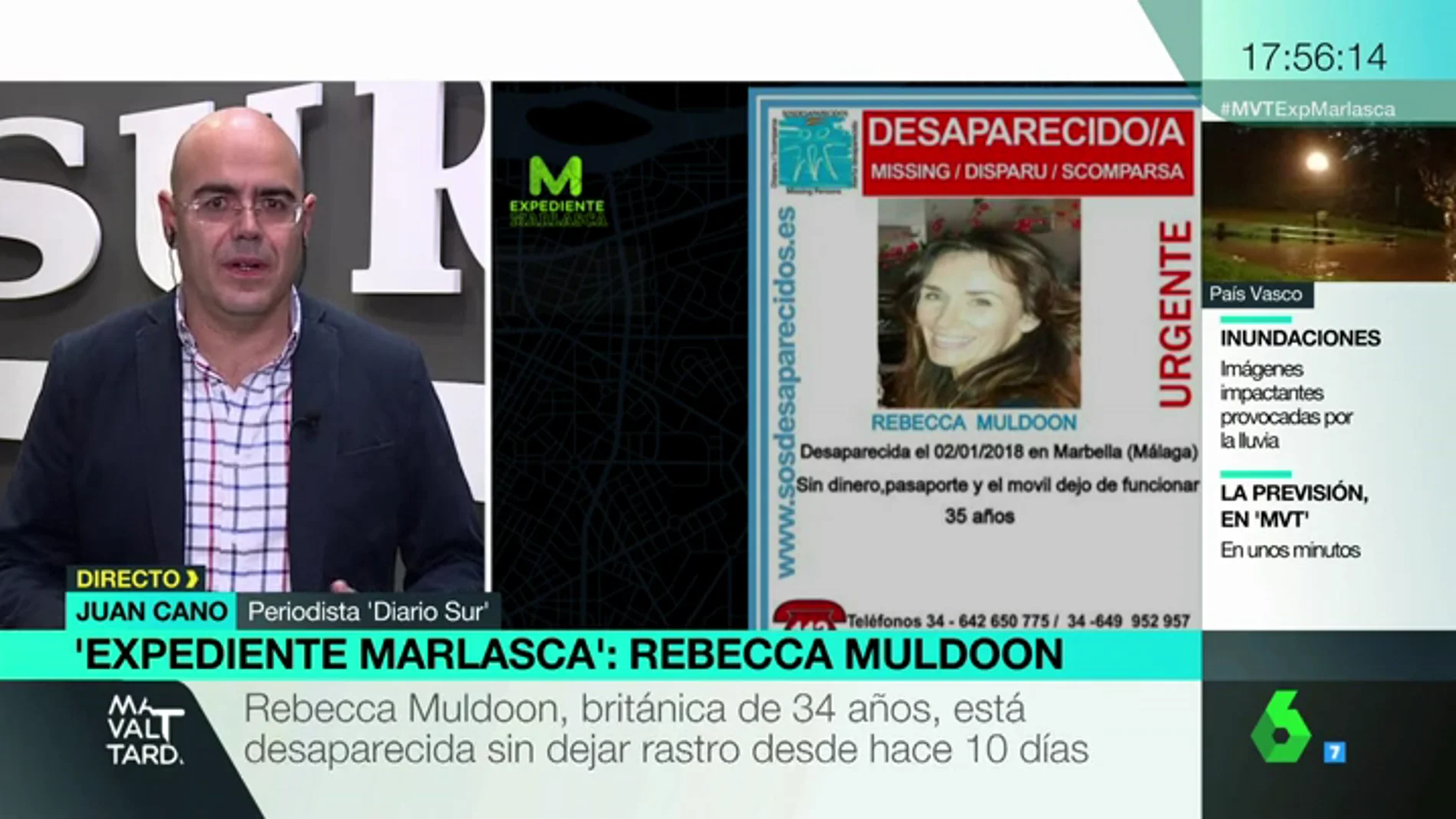 El periodista de 'Diario Sur' habla sobre la desaparición de Rebecca Muldoon