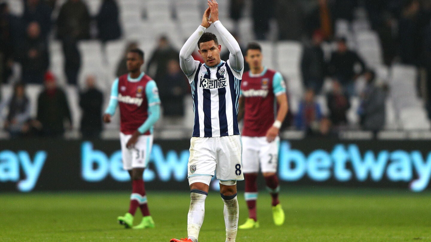 Jake Livermore, en un partido con el West Bromwich Albion