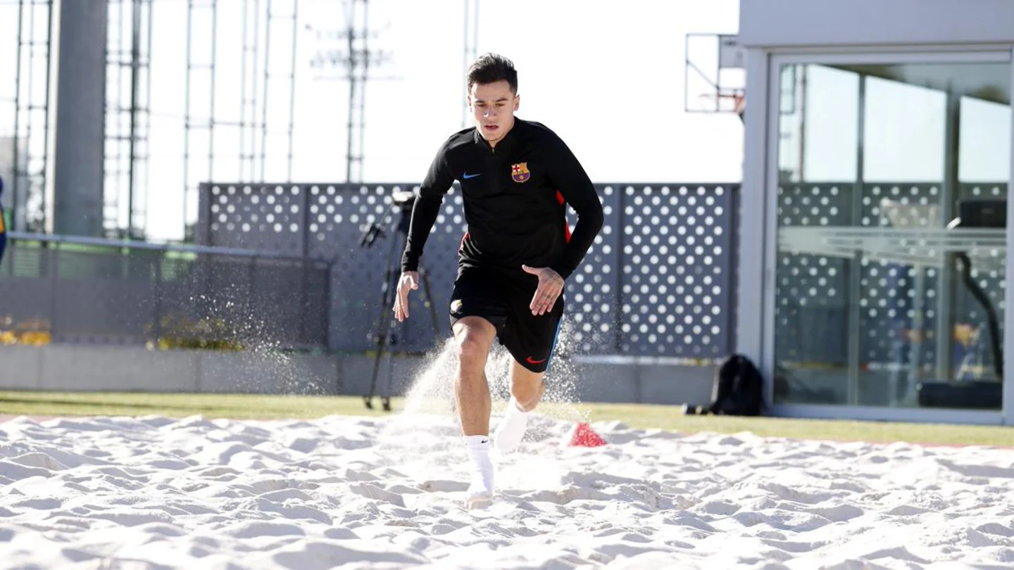 Coutinho, entrenando en solitario Coutinho, entrenando en solitario