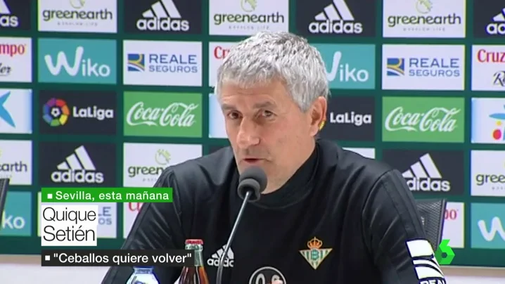 Quique Setién, sobre la vuelta de Dani Ceballos al Betis: "Él quiere venir"