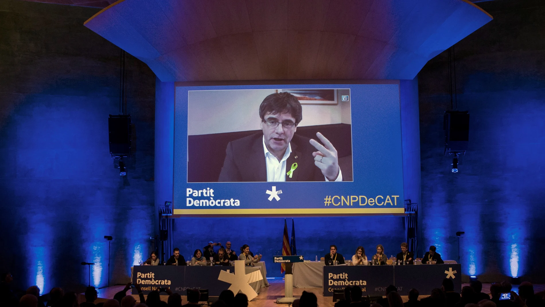 Carles Puigdemont, interviene en el Consell Nacional de su partido por videoconferencia