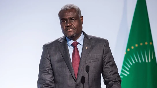 El Presidente de la Comisión de la Unión Africana, Moussa Faki Mahamat El Presidente de la Comisión de la Unión Africana, Moussa Faki Mahamat