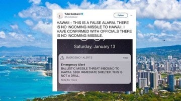 Alerta enviada por las autoridades de Hawái