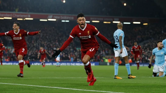 Alex Oxlade-Chamberlain celebra el 1-0 ante el Manchester City Alex Oxlade-Chamberlain celebra el 1-0 ante el Manchester City