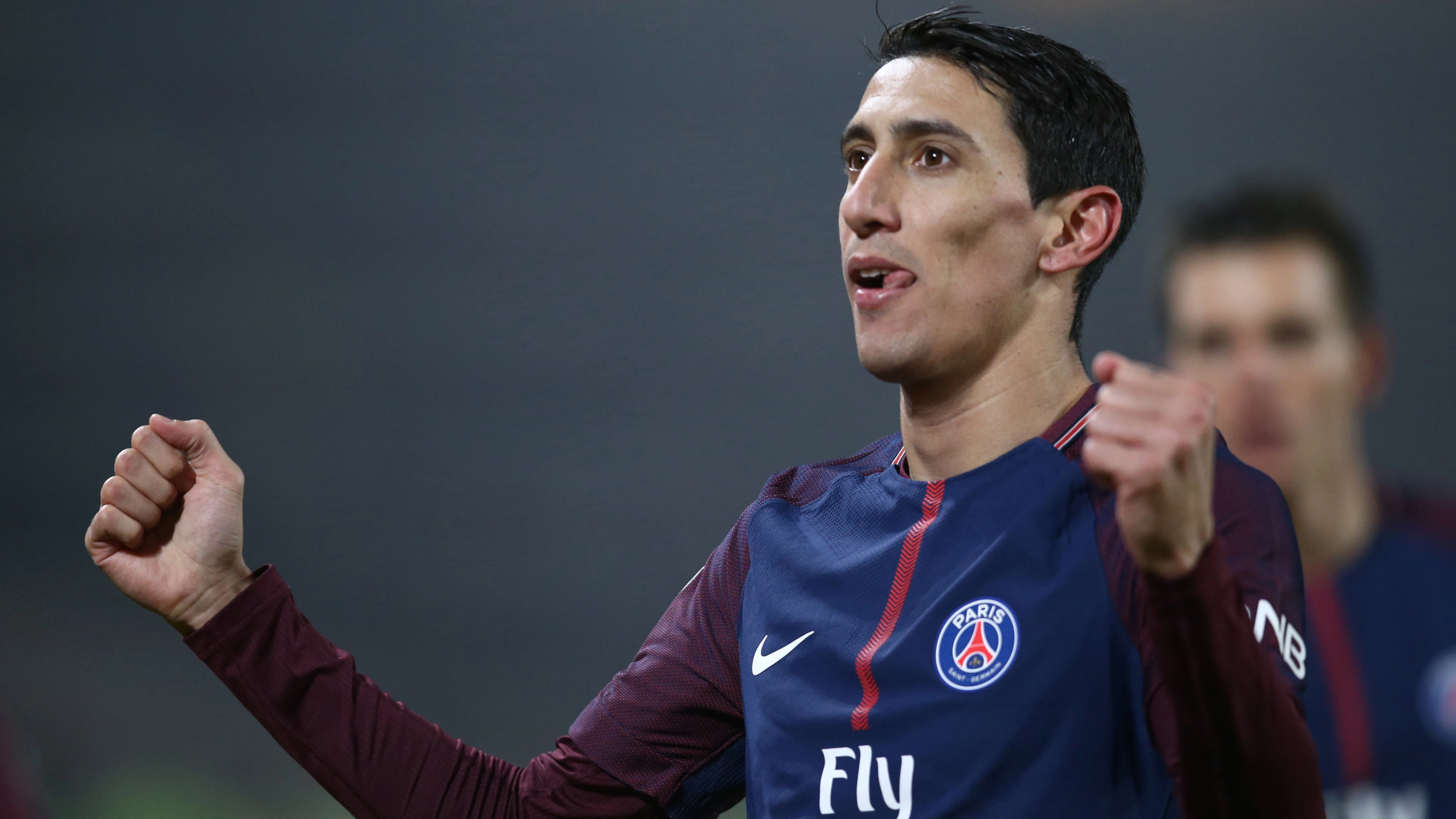 Di Mar&iacute;a celebrando el gol ante el Nantes