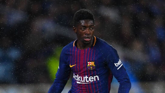Dembel&eacute;, durante el partido contra la Real Sociedad
