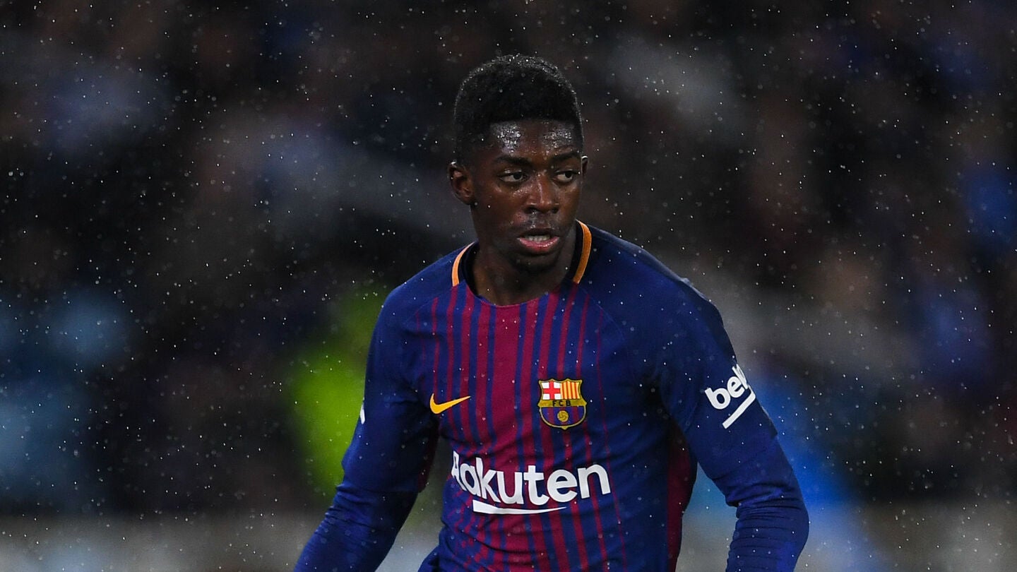 Dembel&eacute;, durante el partido contra la Real Sociedad