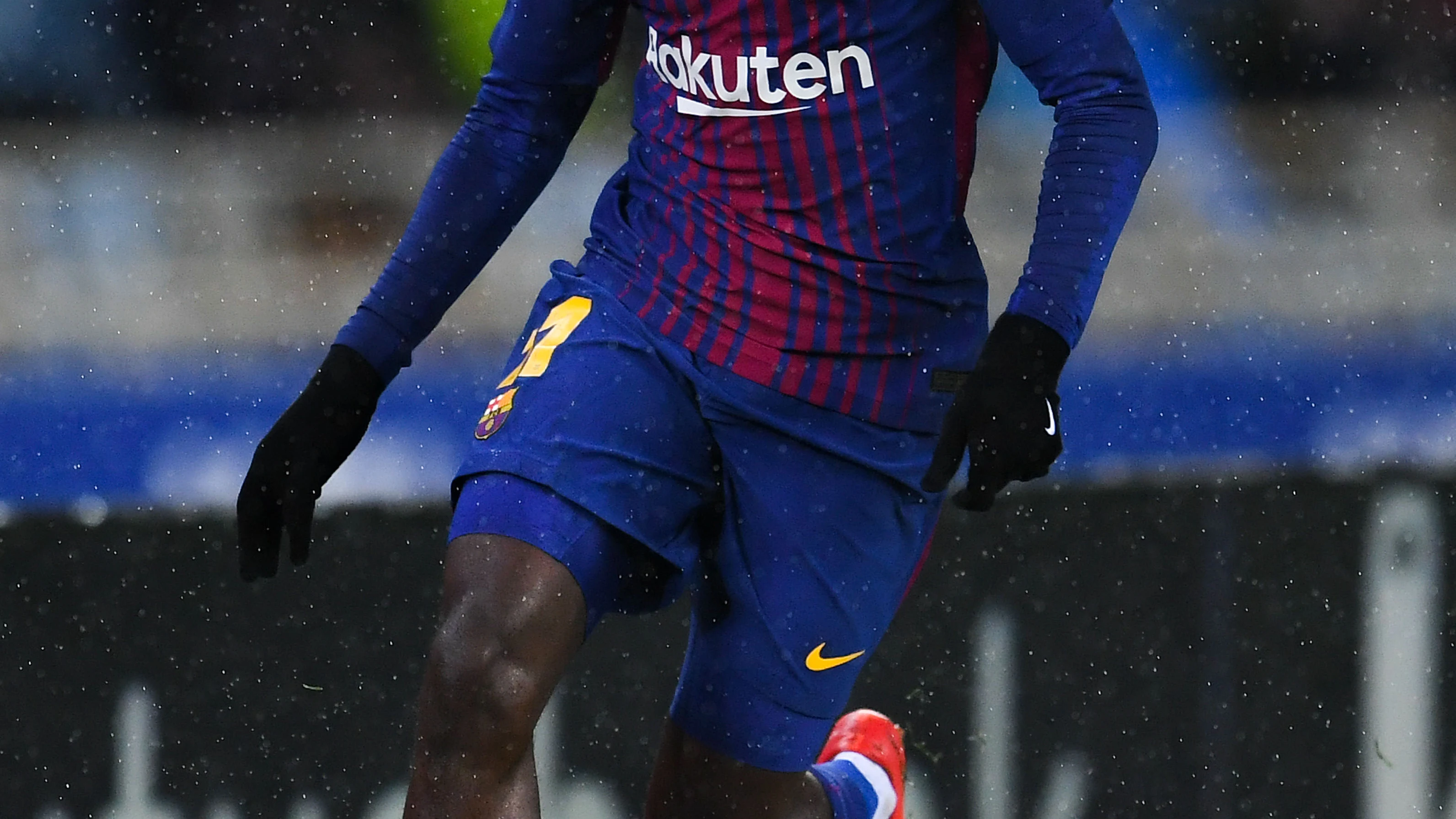 Dembelé, durante el partido contra la Real Sociedad